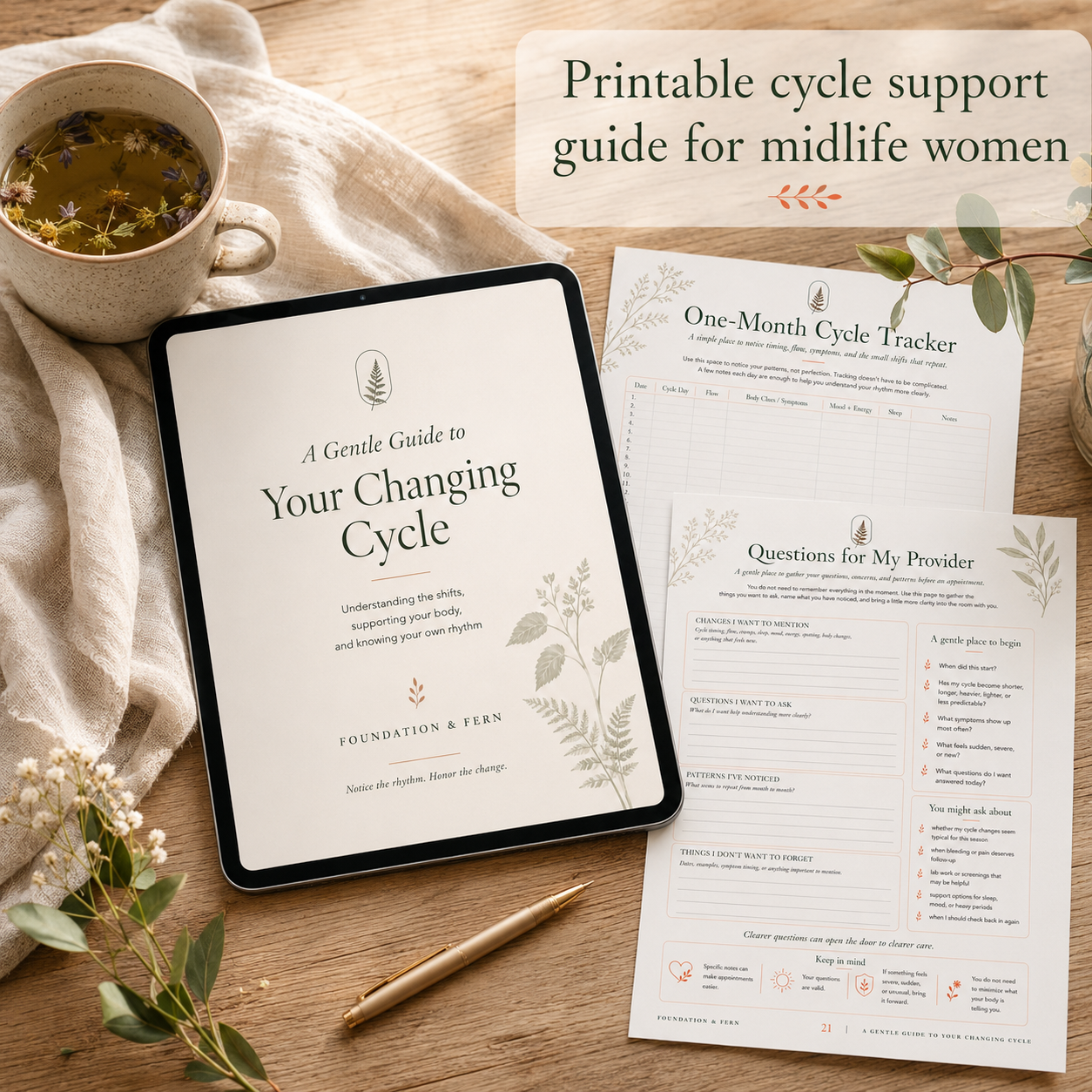 A Gentle Guide to Your Changing Cycle | Printable Cycle Support Guide