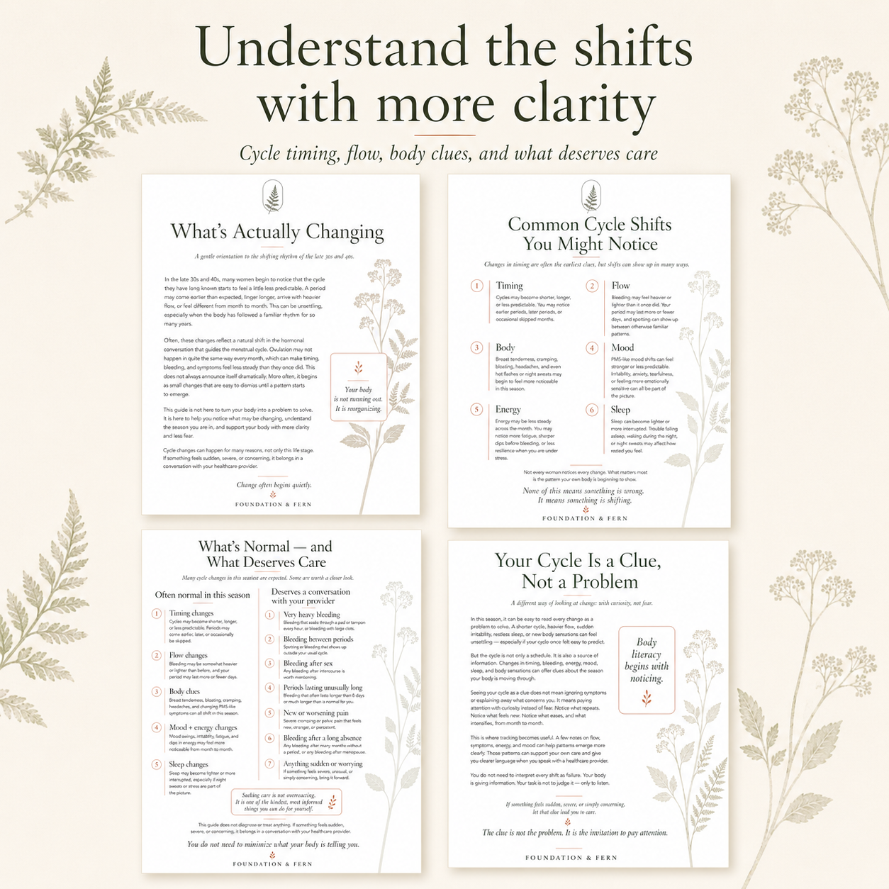 A Gentle Guide to Your Changing Cycle | Printable Cycle Support Guide