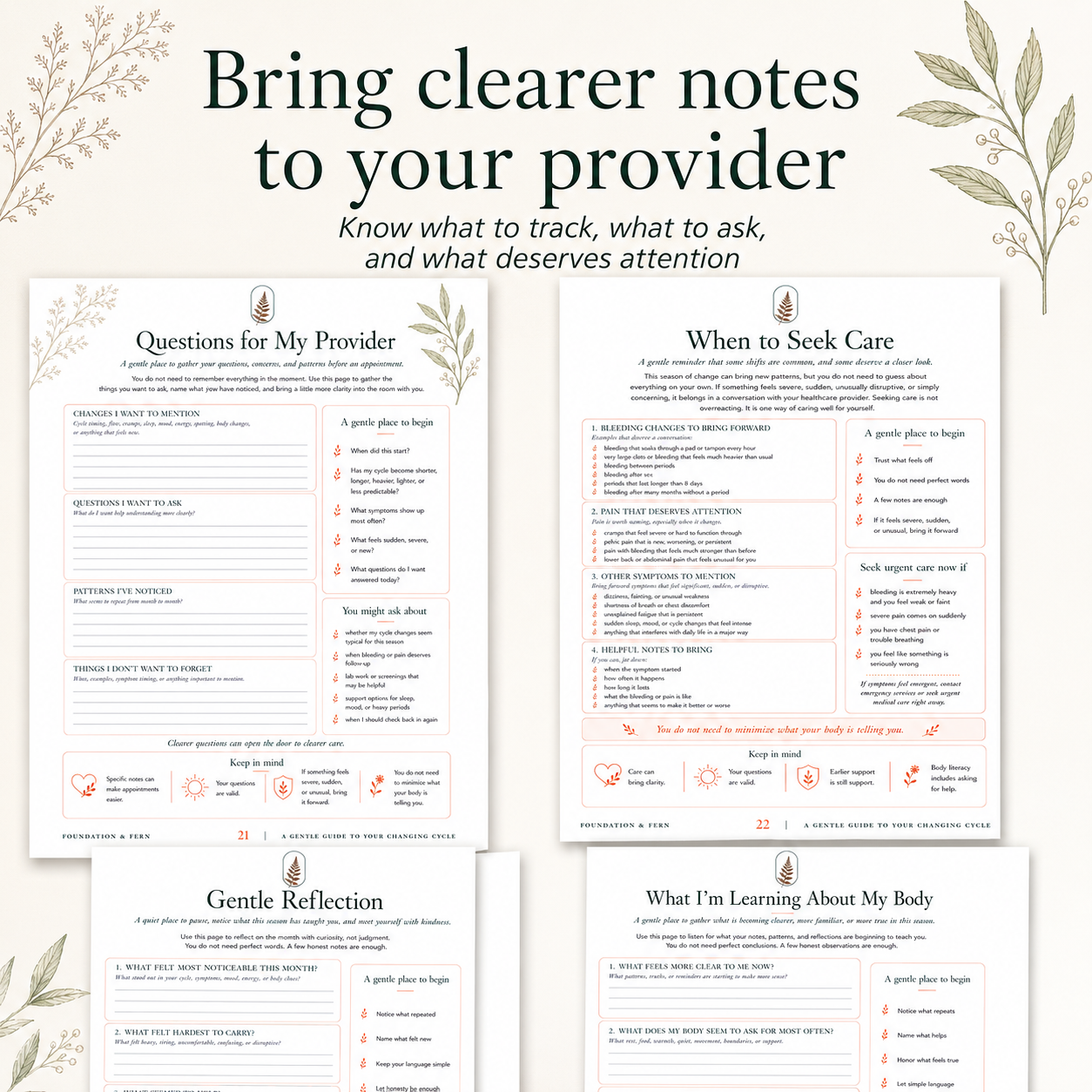 A Gentle Guide to Your Changing Cycle | Printable Cycle Support Guide